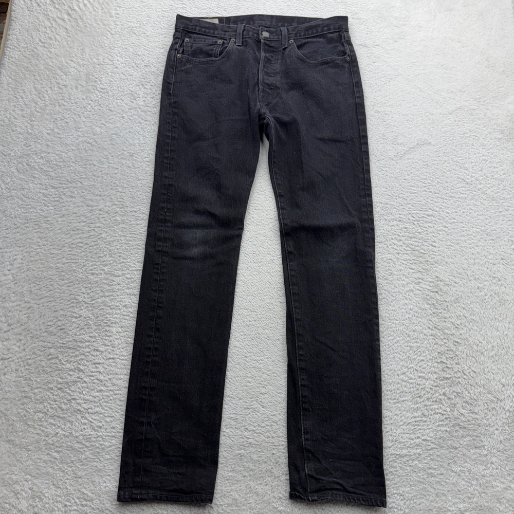 Levis Premium 501 S Mens Slim Skinny Jeans Faded Black‎ Button Fly W31 L32